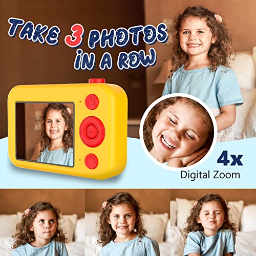 Kids Camera, Christmas Birthday Gifts for Boys Age 3-9, HD Digital Video Cameras for Toddler, Portable Toy for 3 4 5 6 7 8 Year Old Boy with 32GB SD Card