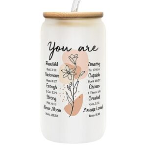 christian gifts for women - religious gifts for women, catholic gifts women - birthday gifts for women - spiritual gifts for women, her, mom, sister, friends female, coworker - 16 oz faith can glass
