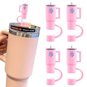 aiersa straw cover cap,4pcs silicone straw topper compatible with stanley 30&40 oz tumbler with handle