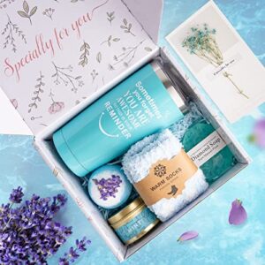 UTOBSOV Get Well Soon Gifts for Women, Get Well Gift Baskets Relaxation Gifts for Friends Female Care Package for Her Who Recover After Surgery, Blue Birthday Gifts Feel Better Gifts