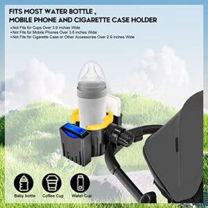 3 in 1 Universal Stroller Cup Holder, Bike Cup Holder Bottle Holder Drink Holder with Handle for Stroller Bike Wheelchair Walker Scooter Fits Most Cups