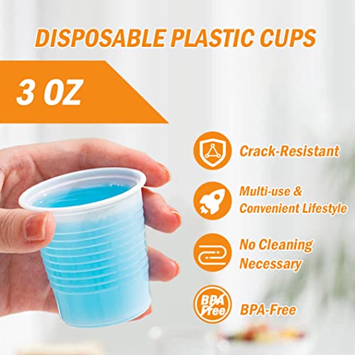 SIUQ 1500 Pack 3 oz Plastic Cups,Disposable Bathroom Cups,Mouthwash Cups,Small Jello Shot Cups for Tasting,Drinking,Party,Food Sample,Picnic,BBQ,Travel and Event (White)