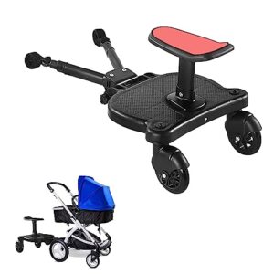 universal stroller board | stroller attachment for toddler to ride | stand and seat options | buggy board for stroller | big and sturdy wheels
