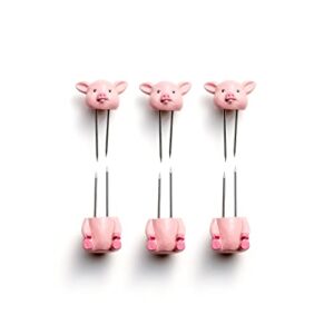outset piglets corn holders, 1” x 2.5” x 1”, pink