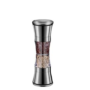 salt and pepper grinder set,2023 newest 2 in 1 salt and pepper shakers,stainless steel shakers with adjustable coarse mills,pepper shaker spice grinder kitchen chef gift,gift ideal for housewarming