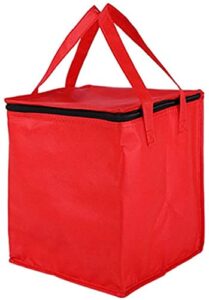shopping insulated bags heavy duty thermal with zipper and handle for food delivery red m,home accessories nice