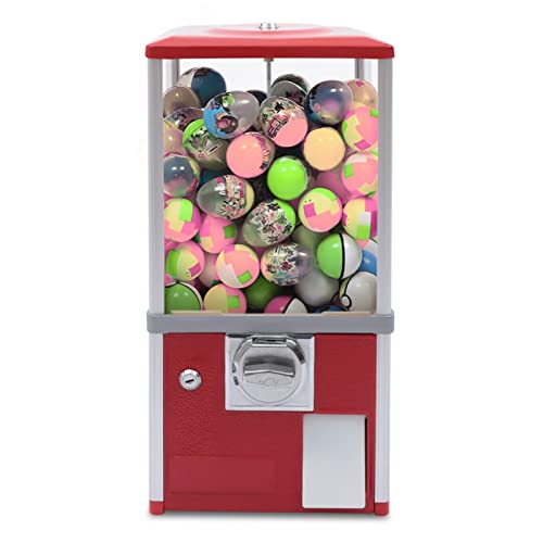 BJTDLLX Vending Machine, Candy Vending Machine Prize Machine Gumball Vending Device Big Capsule for 1.1"-2.1" Gadgets, Commercial Vending Machine for Selling Small Capsule Toys, Candy - Red