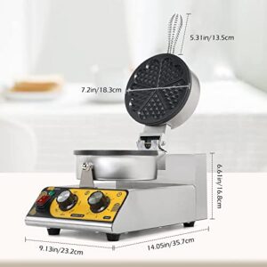 Dyna-Living Commercial Waffle Maker Heart-shaped Waffle Iron Machine 1200W Electric Waffle Machine for Home Use, Non-Stick Round Waffle Baker Maker with 122-482℉ Temp Range and Time Control (5-Heart)