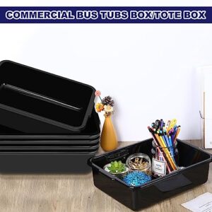 Sherr 10 Pcs 8L Plastic Bus Tubs Bus Tubs Restaurant Food Service Bus Tubs Commercial Bus Box with Handles Wash Basin Tray for Home Daily Use, Toys, Restaurant Hotel Food Service, Black
