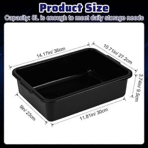 Sherr 10 Pcs 8L Plastic Bus Tubs Bus Tubs Restaurant Food Service Bus Tubs Commercial Bus Box with Handles Wash Basin Tray for Home Daily Use, Toys, Restaurant Hotel Food Service, Black