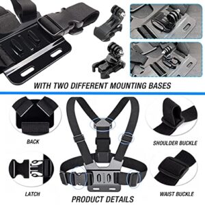 Accessories Kit for Insta360 One X3 X2 X RS R GO 2, Head Strap Mount + Chest Mount Harness + Backpack Clip Holder + 360°Rotating Wrist Strap Compatible for GoPro Hero 11 10 9 8 7