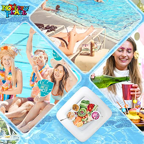 Novelty Place Inflatable Ice Serving Buffet Bar - Salad Food & Drinks Cooler Serving Tray for Summer Party Picnic & Camping (Pack of 1, 24 Inches)