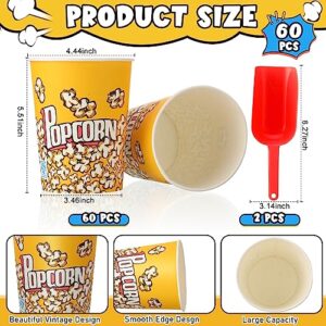 Colarr 31 Pack 32 oz Popcorn Buckets Reusable Popcorn Container Greaseproof Paper Popcorn Tub with Plastic Popcorn Scoop for Home, Theater Movie Night, Circus, Carnival Theme Party Decorations