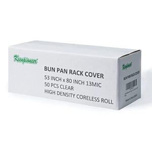 keenpineer disposable bun pan rack cover rolls, 53x 80 inch, clear (case of 50)
