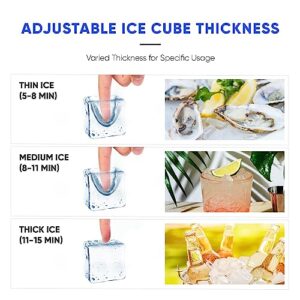 ICEJUNGLE Commercial Ice Maker, 88lbs/24H Ice Machine Self Clean, Stainless Steel Freestanding Ice Machine for Restaurant/Bars/Home/Offices Includes Scoop