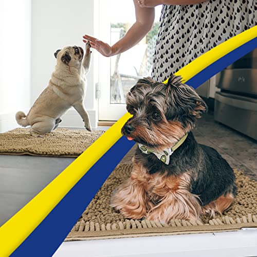 Muddy Mat® AS-SEEN-ON-TV Highly Absorbent Microfiber Door Mat and Pet Rug, Non Slip Thick Washable Area and Bath Mat Soft Chenille for Kitchen Bathroom Bedroom Indoor and Outdoor- Beige Medium 30"X19"