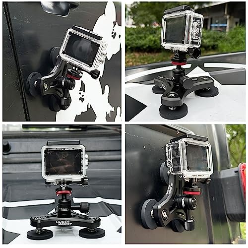 ULIBERMAGNET Magnetic Action Camera Mount,Solid Aluminum Magnetic Mount Tripod with Mini Ball Head,Strong Rubber Coated Magnet with 1/4’’-20 Male Thread Stud for Mobile Camera,GoPro,Security Camera