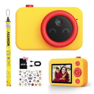 kids camera for boys and girls, supreun kids digital video toddler camera 1080p 16mp video camera recorder compact point and shoot camera christmas festival birthday gifts for kids toys,32gb tf card