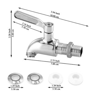 Kyraton Beverage Dispenser Replacement Spigot No Leakage, Stainless Steel Water Dispenser Replacement Faucet Polished Finished, Easy to Install and Durable