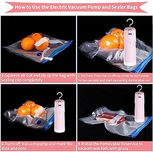 Mini Bag Sealer with Cutter, Portable Food Heat Sealer Machine - 4 IN 1 Handheld Electric Vacuum Sealer/Mini Bag Sealer/Balloon Pump/Bags Cutter for Home or Travel