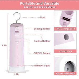 Mini Bag Sealer with Cutter, Portable Food Heat Sealer Machine - 4 IN 1 Handheld Electric Vacuum Sealer/Mini Bag Sealer/Balloon Pump/Bags Cutter for Home or Travel