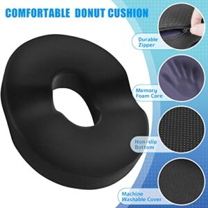 BlissTrends Donut Pillow Seat Cushion,Donut Chair Cushions for Postpartum Pregnancy & Hemorrhoids,Tailbone Pain Relief Cushion,Memory Foam Seat Cushions for Office&Home Chairs (Black)