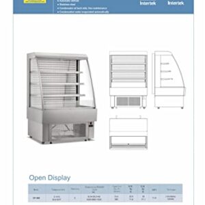 Commercial Refrigerator Open Air Merchandiser Slope 39" Wide Grab And Go Display Cooler CF-380