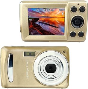 edealz 16mp megapixel compact digital photo and video camera with 2.4" lcd screen, mic input and usb media transfer (gold)