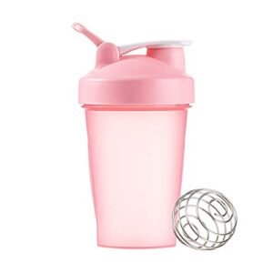 nadale shaker bottle for protein mixes 12oz/400ml pre workout shaker bottles with a small stainless blender ball and classic loop hook bpa free, pink