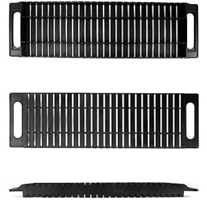 Qwork Antistatic ESD Circulation Rack Shelf, 2 Pack Dual- Ear Antistatic PCB Tray Rack, ESD Shelf Storage Turnover Rack, 47 x 14 x 3.5cm, Black