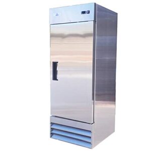 commercial freezer 1-door solid upright reach in stainless steel nsf 29" width, capacity 23 cuft, bottom mounted restaurant quality kitchen cold -8°f xb27f