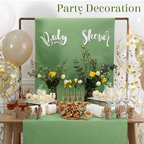 Newwiee Sage Plastic Tablecloths for Green Tablecloth Rectangle Tables 108 x 51 Inch Reusable Rectangle Table Cover for Birthday Wedding Shower Parties Decorations Supplies(3 Pcs)