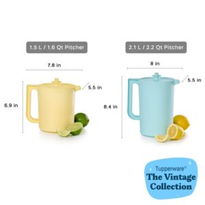 Tupperware Heritage Pitcher Set in Vintage Colors - Dishwasher Safe & BPA Free - (Set of 2)