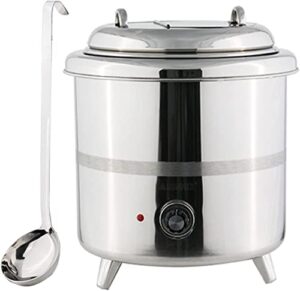 ansnal stainless steel commercial grade soup kettle, 380 w portable food soup kettle warmer with inner tank, for buffet, restaurant, party, event, and catering