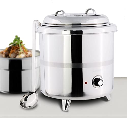 ANSNAL Stainless Steel Commercial Grade Soup Kettle, 380 W Portable Food Soup Kettle Warmer with Inner Tank, for Buffet, Restaurant, Party, Event, and Catering