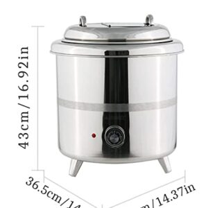 ANSNAL Stainless Steel Commercial Grade Soup Kettle, 380 W Portable Food Soup Kettle Warmer with Inner Tank, for Buffet, Restaurant, Party, Event, and Catering