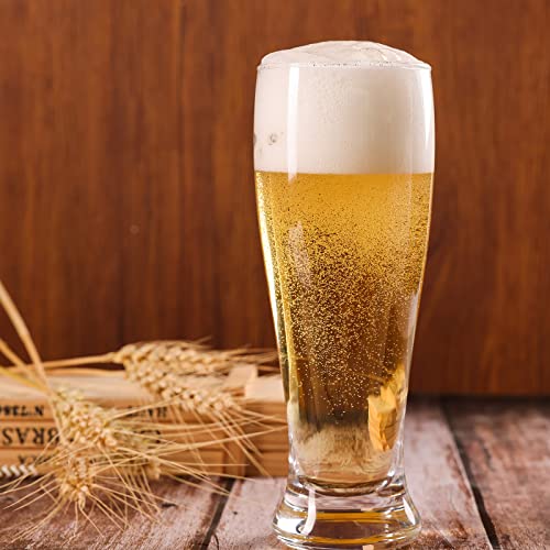 CUCUMI 6pcs 16oz Beer Glasses Drinking Set Glassware Beer Cups for Bar Pub Classic Beer Glasses Gift for Men