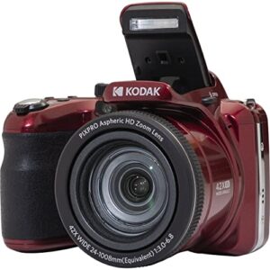 Kodak PIXPRO AZ425 Digital Camera + Camera Case + 128GB Memory Card (Red)