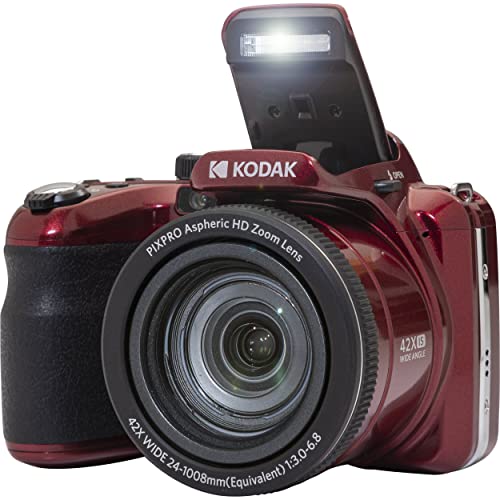 Kodak PIXPRO AZ425 Digital Camera + Camera Case + 128GB Memory Card (Red)