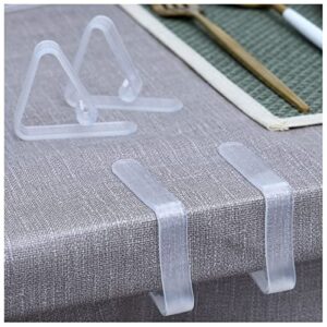 kitnish 16pcs clear plastic tablecloth clips,transparent clear tablecloth clips, plastic table cloth hold down clips table cloth holder for meeting party indoor outdoor events