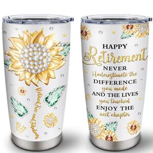 Biomlon Retirement Gifts Tumbler 20oz, Retirement Gifts for Women 2023 Mug, Retirement Party Decorations, Retired Gifts For Women Cup, Happy Retirement Decorations, Best Retirement Gifts Ideas