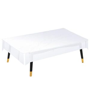 btyolfup 10pcs premium white plastic tablecloth for rectangle table 54" x 108", elegant plastic table cloth cover, white disposable tablecloth for party or picnic