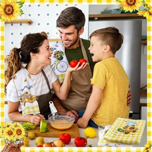 6 Pcs Kitchen Towels Sunflower Dish Towels Sunflower Absorbent Hand Towel Decorative Tea Towels Reusable Fast Drying Cleaning Dishcloths for Kitchen Summer Truck Housewarming Gifts 15.75 x 23.62''