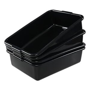 callyne 4-pack 13 l black plastic kitchen bus tubs, commercial bus box