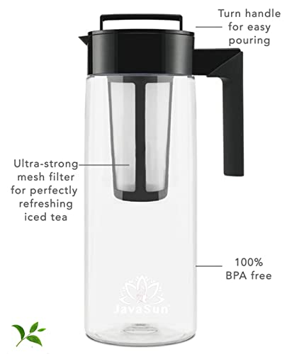 JavaSun Deluxe Iced Tea Maker, Large 2 quarts, Pitcher, Iced Tea Jug, BPA Free