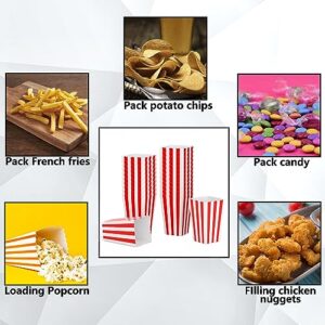 36 Pcs Popcorn Boxes, Mini Paper Popcorn Box, Container for Movie Night Decorations, White and Red Stripes