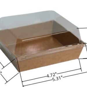 50 Count Cupcake Containers With Lids Disposable, Salad Container For Lunch Box Clear Anti-Fog Plastic Cupcake Boxes Rectangle Cake Pan Small Business Supplies Strawberry Bakery Sandwich Cake Boxes Disposable Food Containers Donuts Dessert Cups Small To G