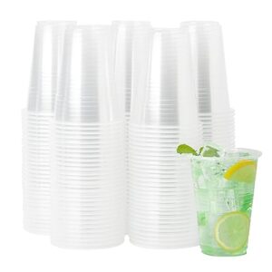 yeehaw 500 pack - 9 oz plastic cups, disposable clear plastic cups, cold party drinking cups, transparent plastic cups bulk, disposable cups for wedding,thanksgiving, christmas party