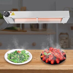 Food Heat Lamp, 24'' Food Heat Lamp, Overhead Food Warmer, Commercial Infrared Strip Heater with Cord & Plug for Restaurants Buffets Canteen Dining Hall,110V,500W