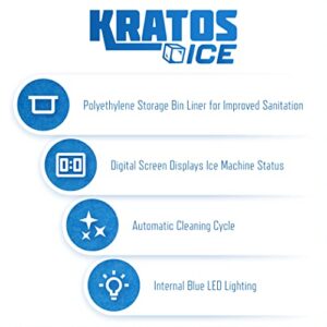 Kratos 69K-910 Full Dice Undercounter Ice Machine, 265 lb. Daily Production, 75 lb. Bin Capacity